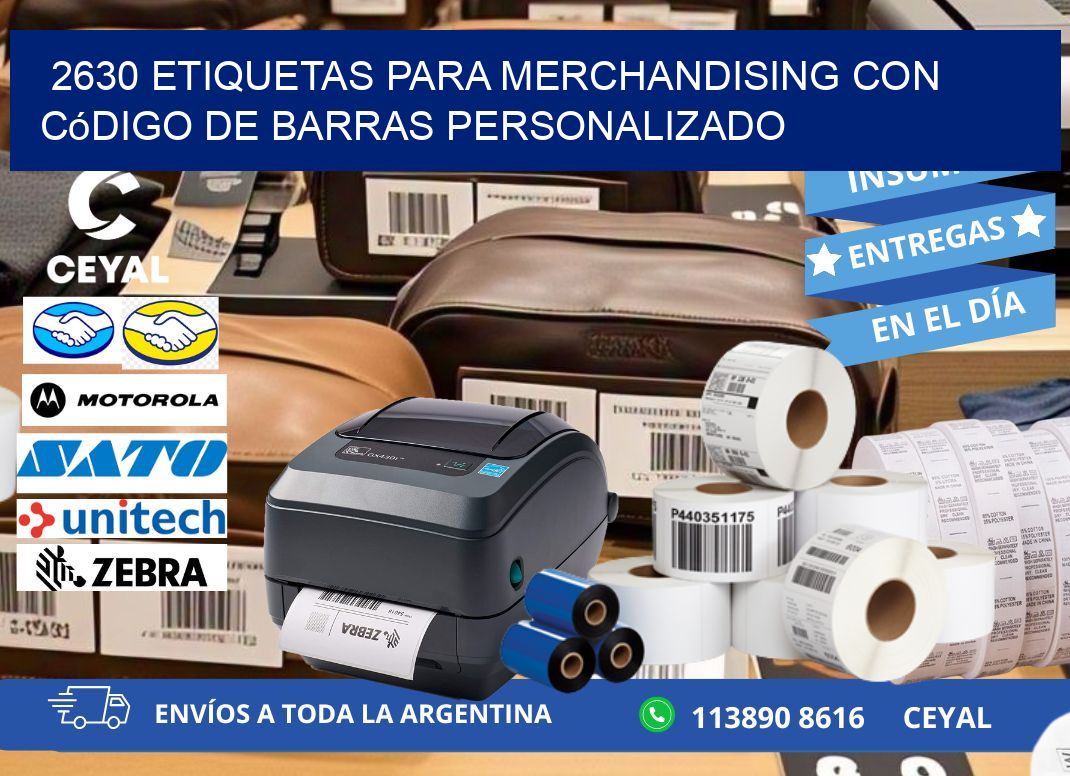2630 etiquetas para merchandising con código de barras personalizado
