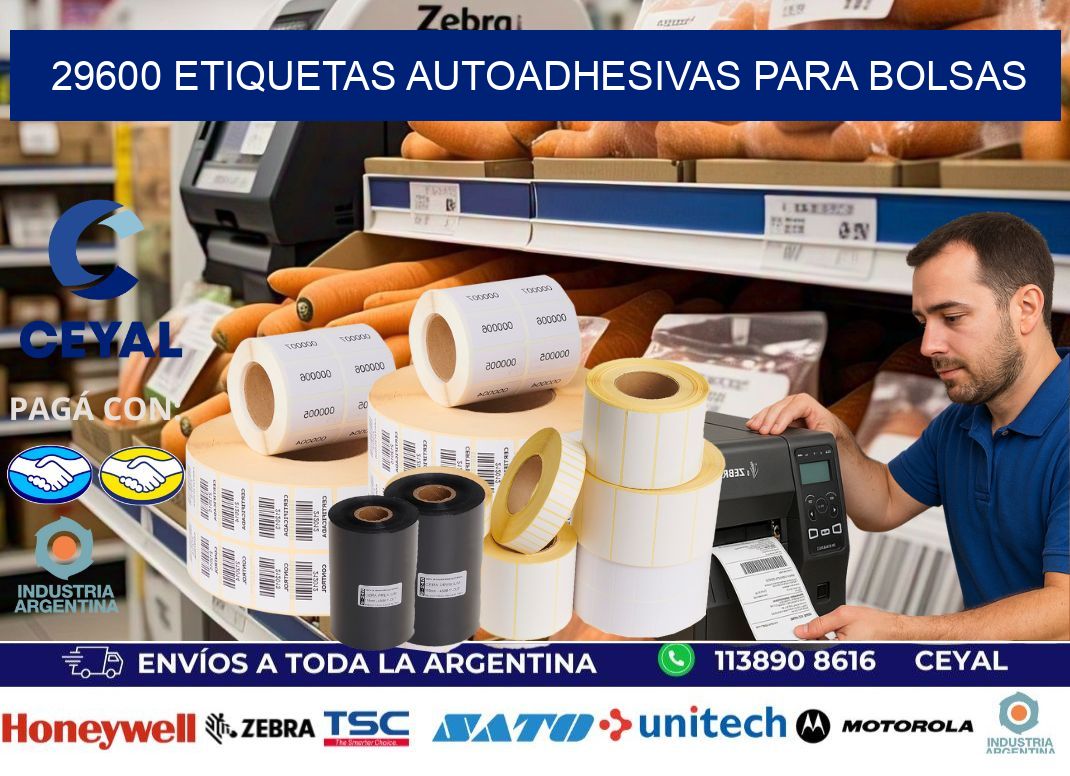 29600 etiquetas autoadhesivas para bolsas