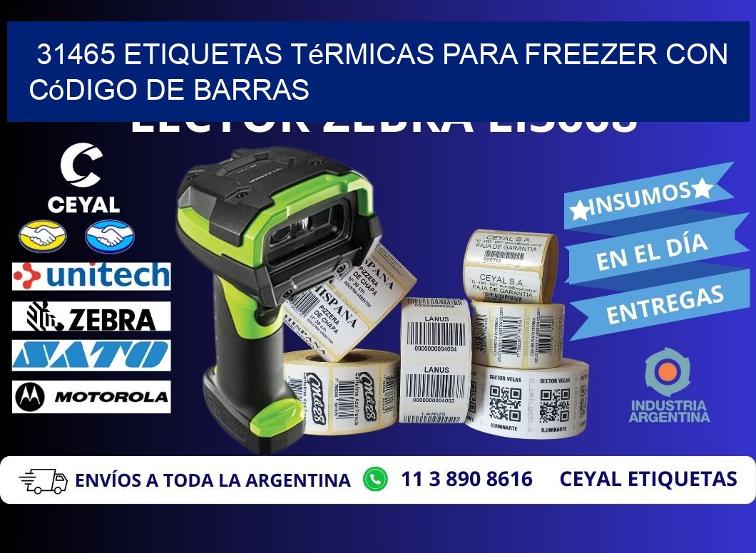 31465 etiquetas térmicas para freezer con código de barras