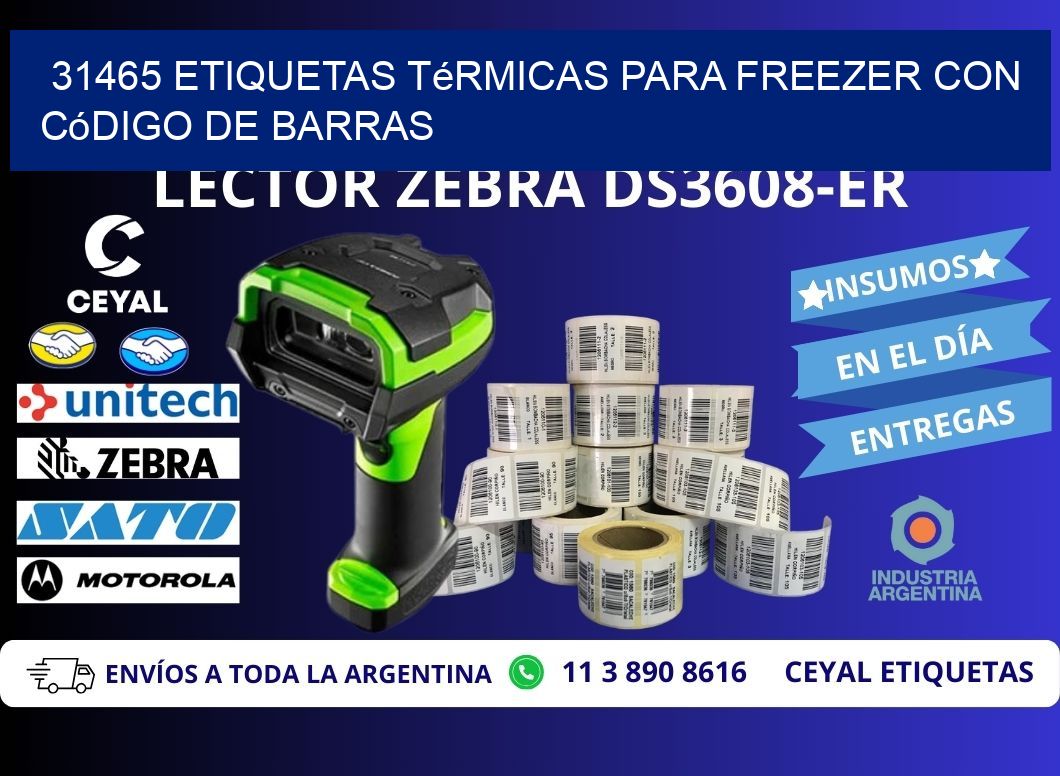 31465 etiquetas térmicas para freezer con código de barras
