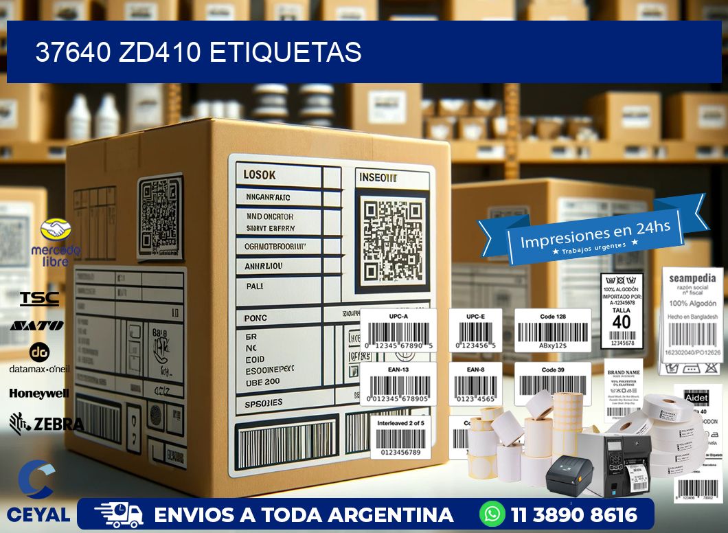 37640 ZD410 etiquetas