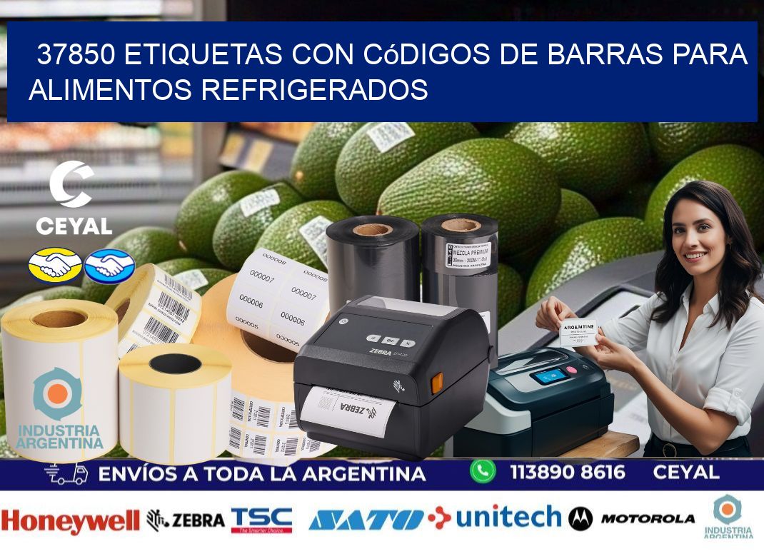 37850 Etiquetas con códigos de barras para alimentos refrigerados