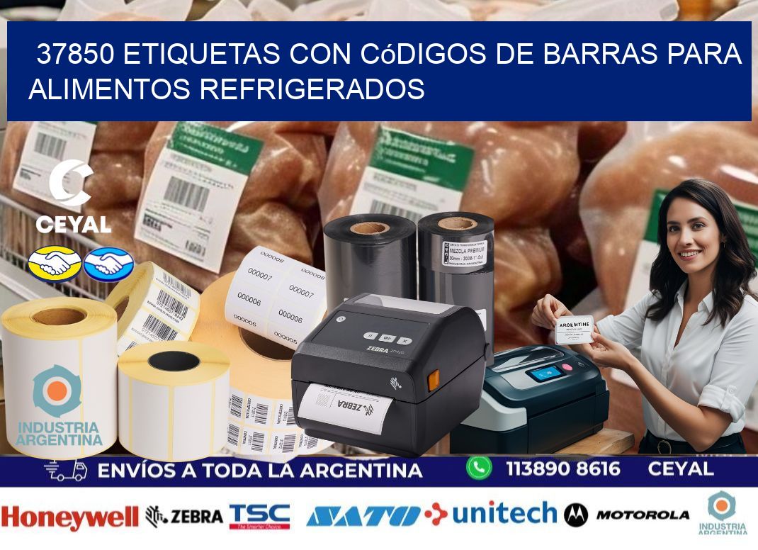 37850 Etiquetas con códigos de barras para alimentos refrigerados