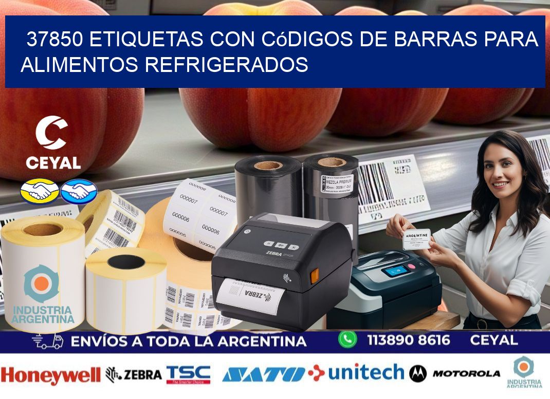 37850 Etiquetas con códigos de barras para alimentos refrigerados