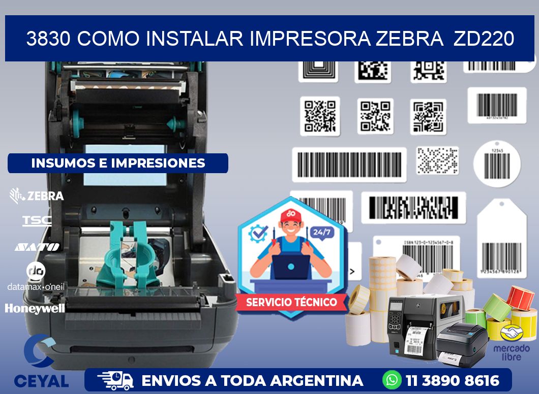 3830 Como instalar impresora Zebra  ZD220