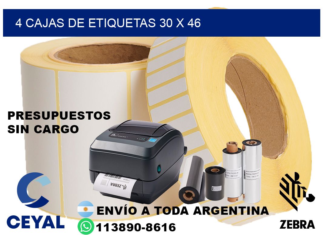 4 cajas de etiquetas 30 x 46