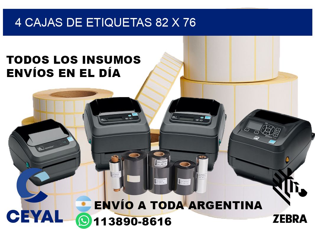 4 cajas de etiquetas 82 x 76