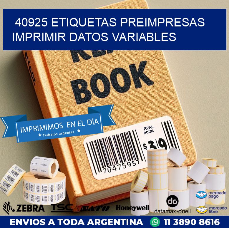 40925 Etiquetas preimpresas imprimir datos variables