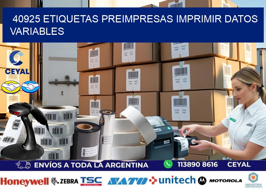 40925 Etiquetas preimpresas imprimir datos variables