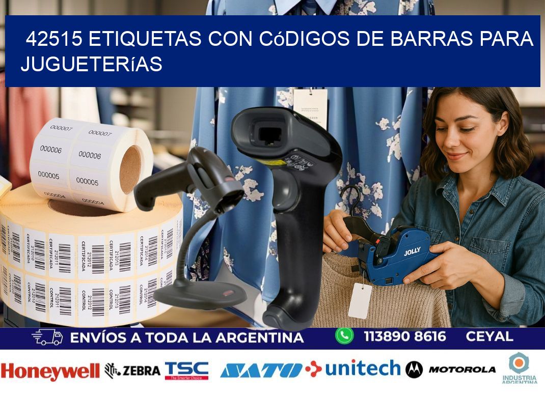 42515 etiquetas con códigos de barras para jugueterías