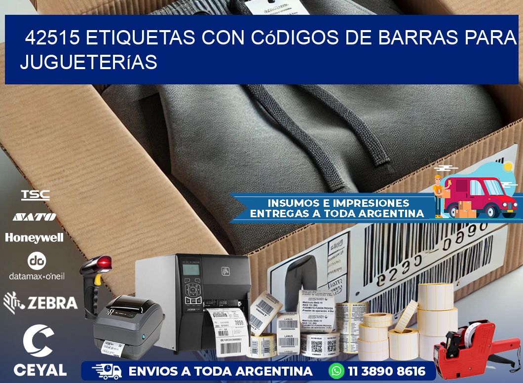 42515 etiquetas con códigos de barras para jugueterías