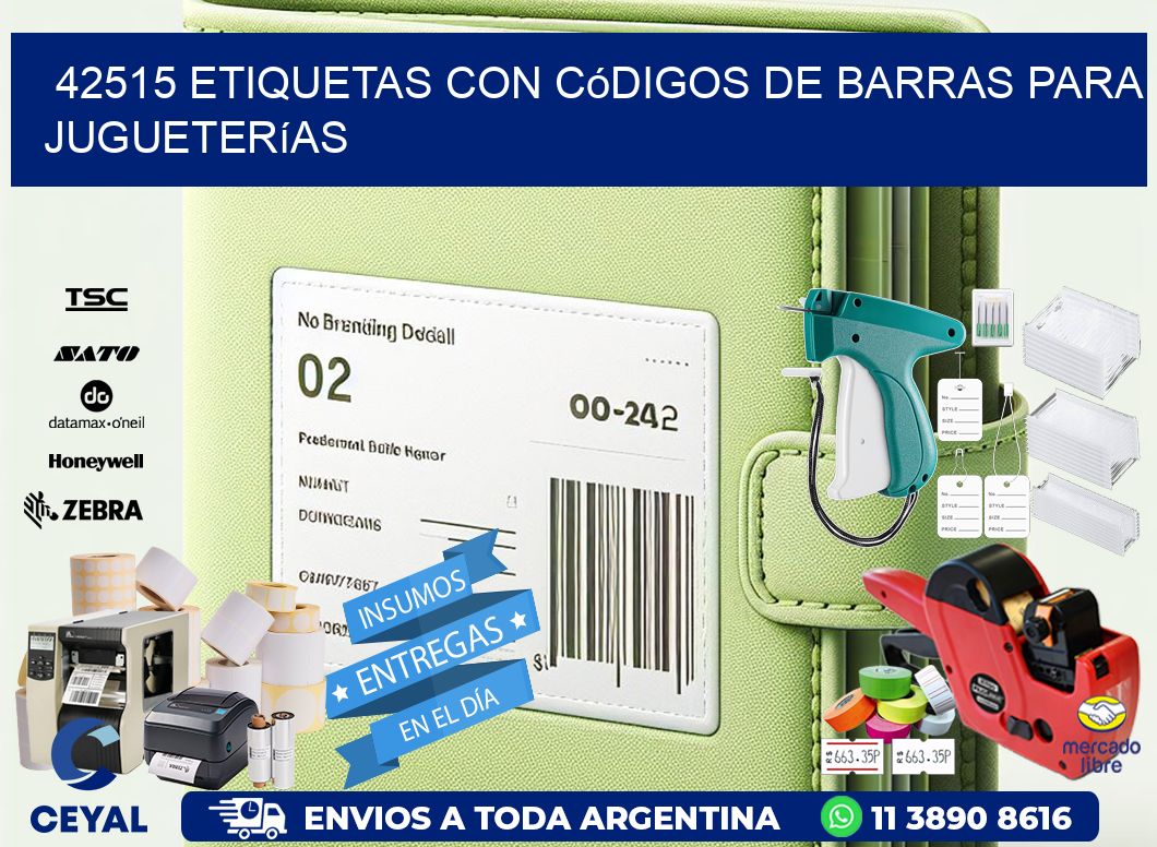 42515 etiquetas con códigos de barras para jugueterías