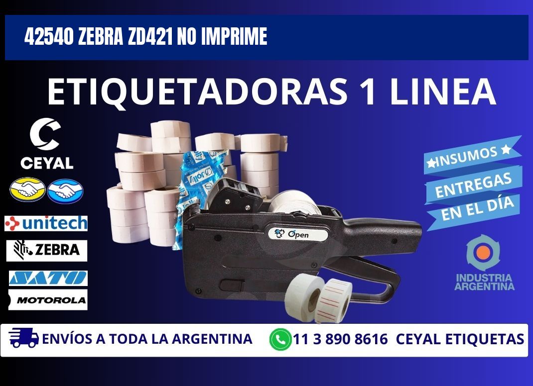 42540 Zebra ZD421 no imprime