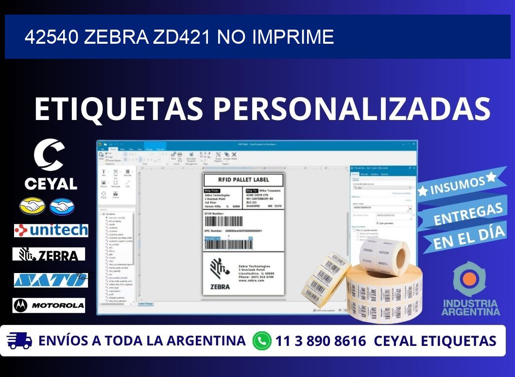 42540 Zebra ZD421 no imprime
