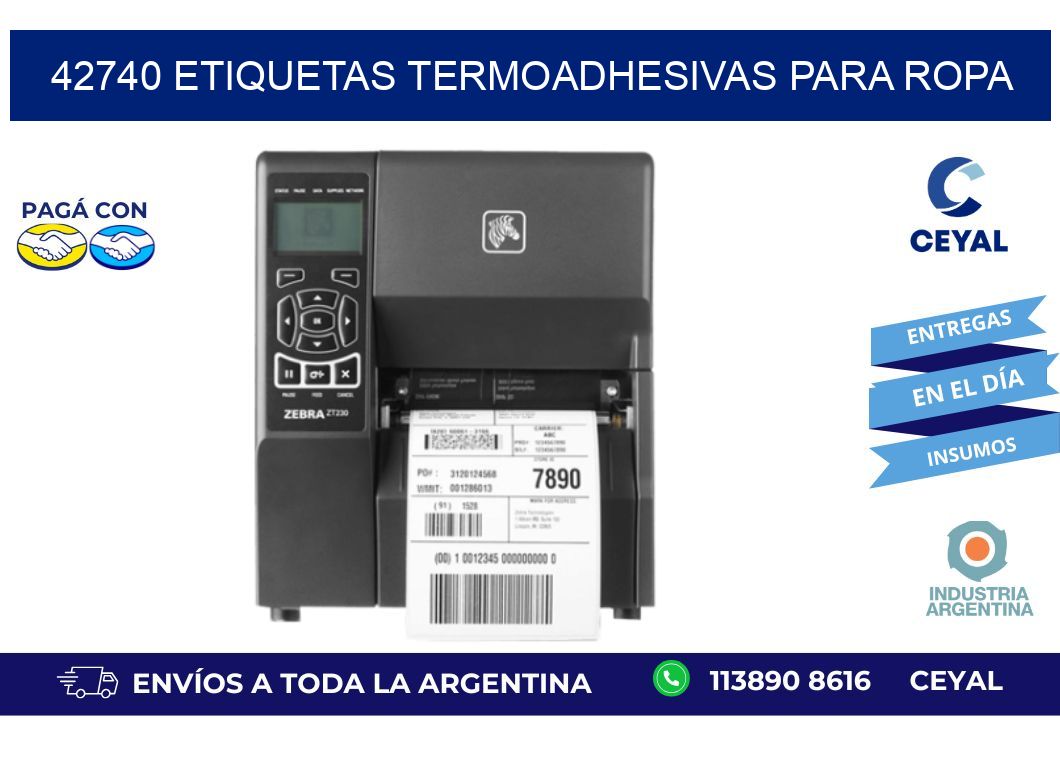 42740 Etiquetas termoadhesivas para ropa