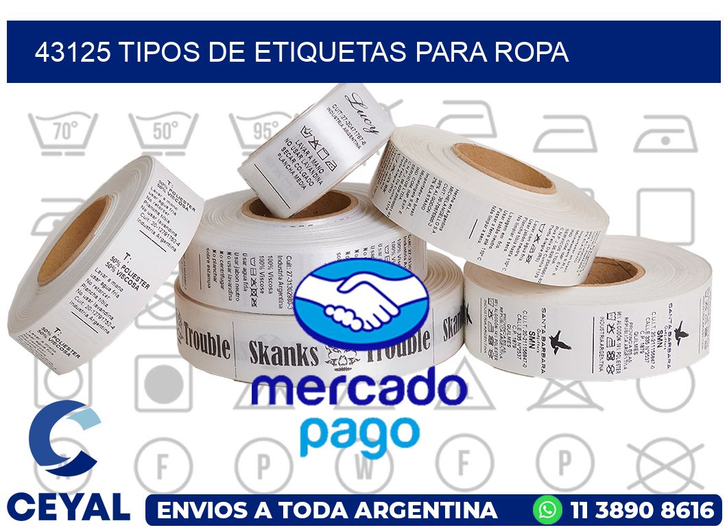 43125 tipos de etiquetas para ropa