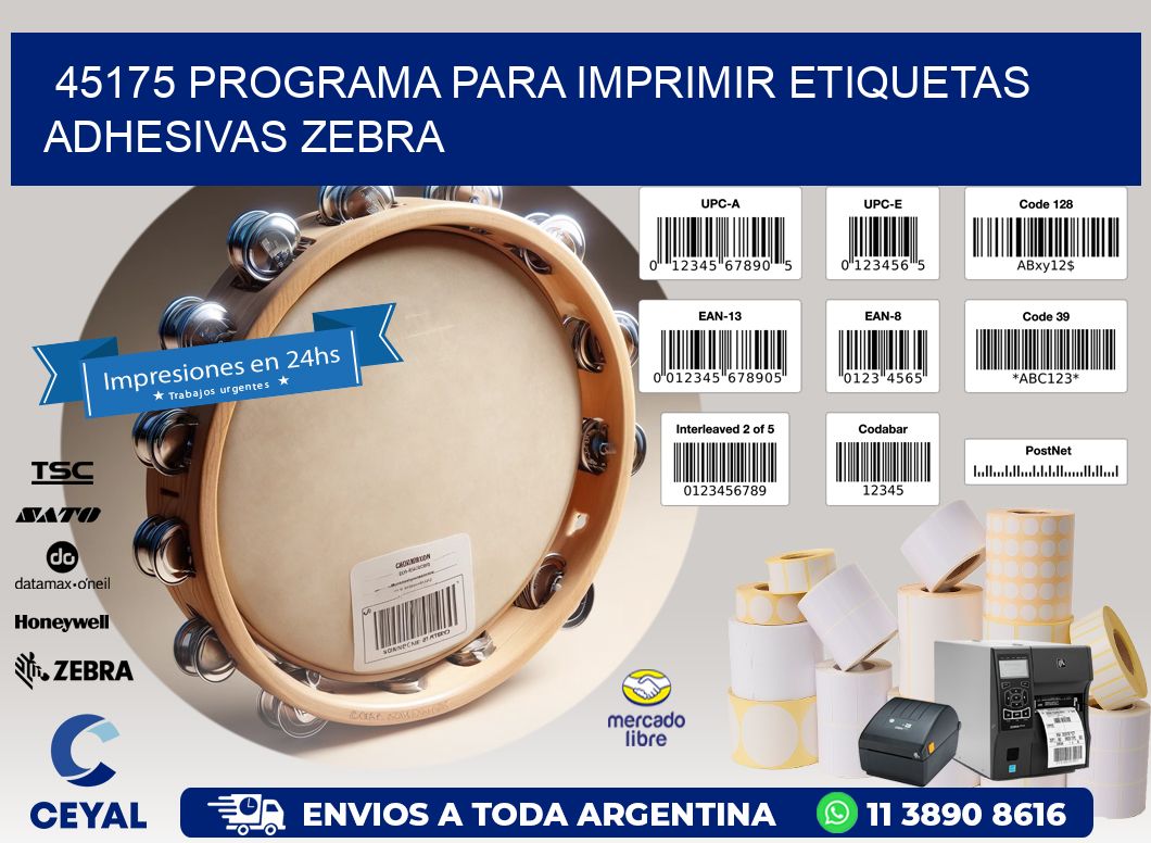 45175 Programa para imprimir etiquetas adhesivas zebra