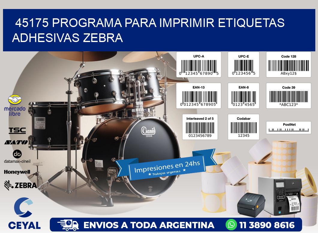 45175 Programa para imprimir etiquetas adhesivas zebra