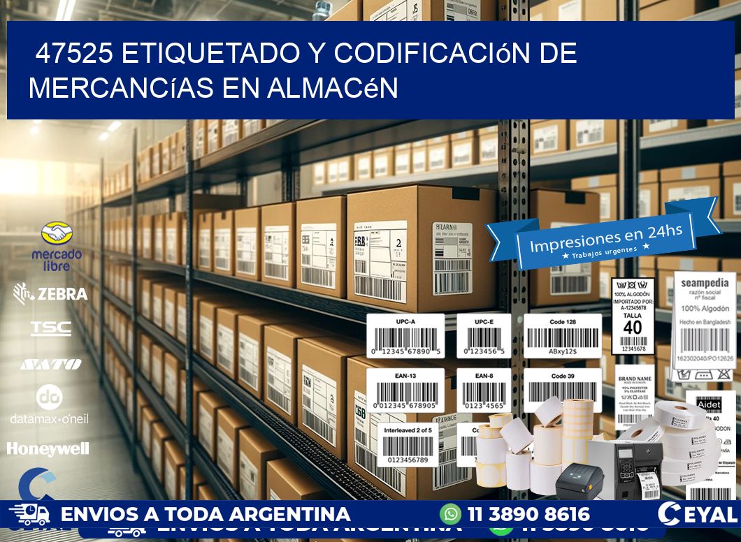 47525 Etiquetado y codificación de mercancías en almacén