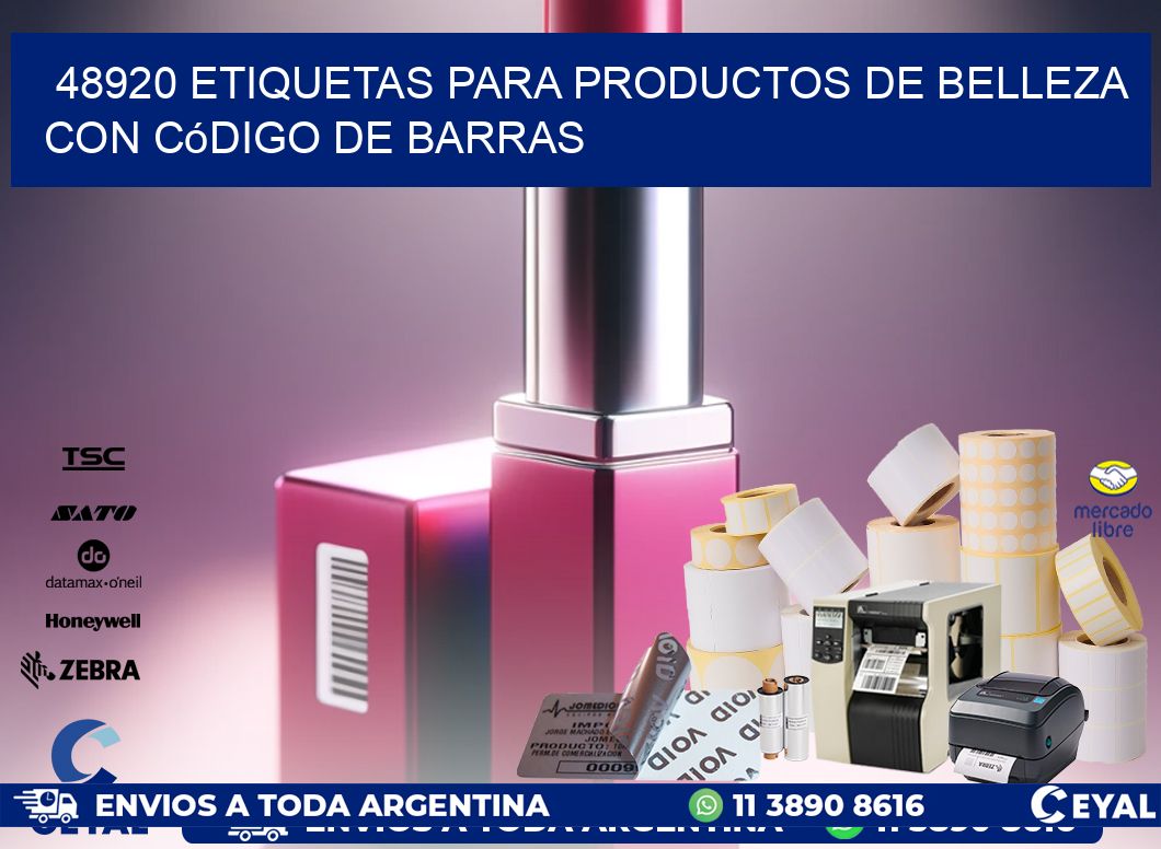 48920 etiquetas para productos de belleza con código de barras