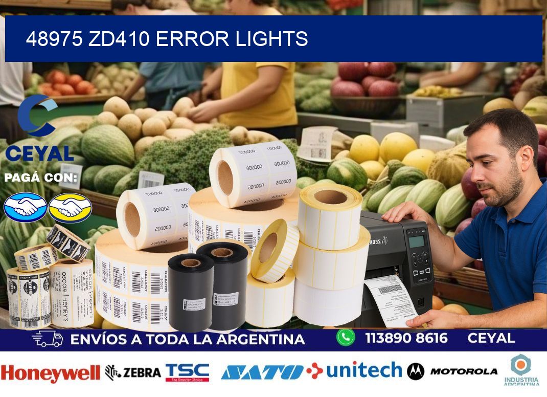 48975 ZD410 error lights