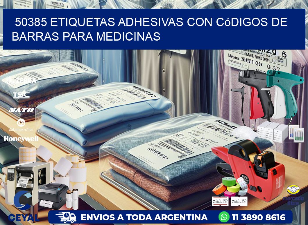 50385 etiquetas adhesivas con códigos de barras para medicinas