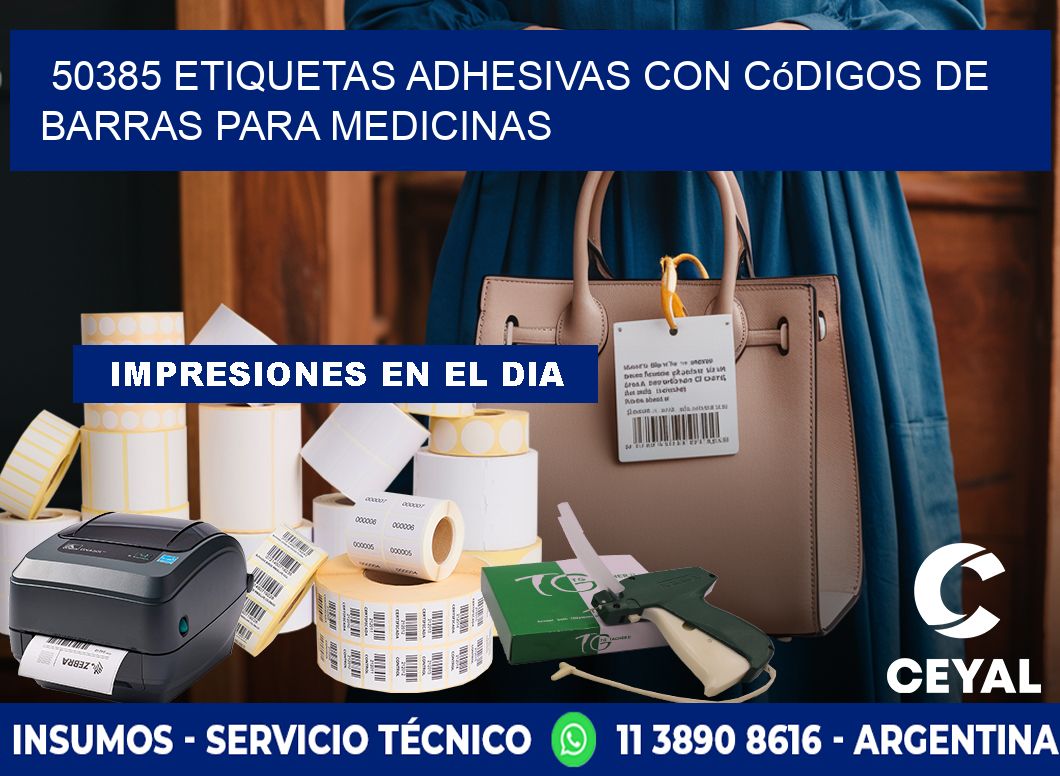 50385 etiquetas adhesivas con códigos de barras para medicinas