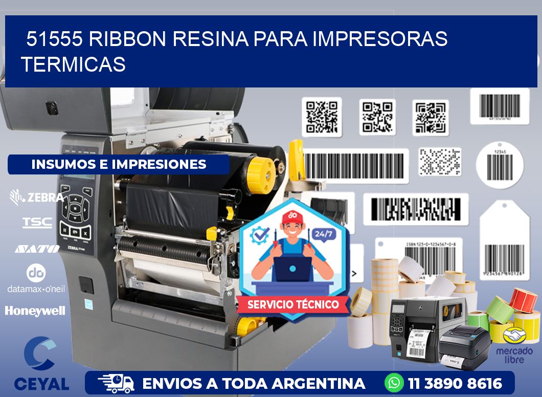 51555 ribbon resina para impresoras termicas