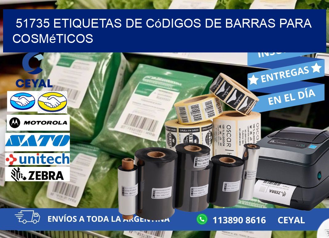 51735 etiquetas de códigos de barras para cosméticos