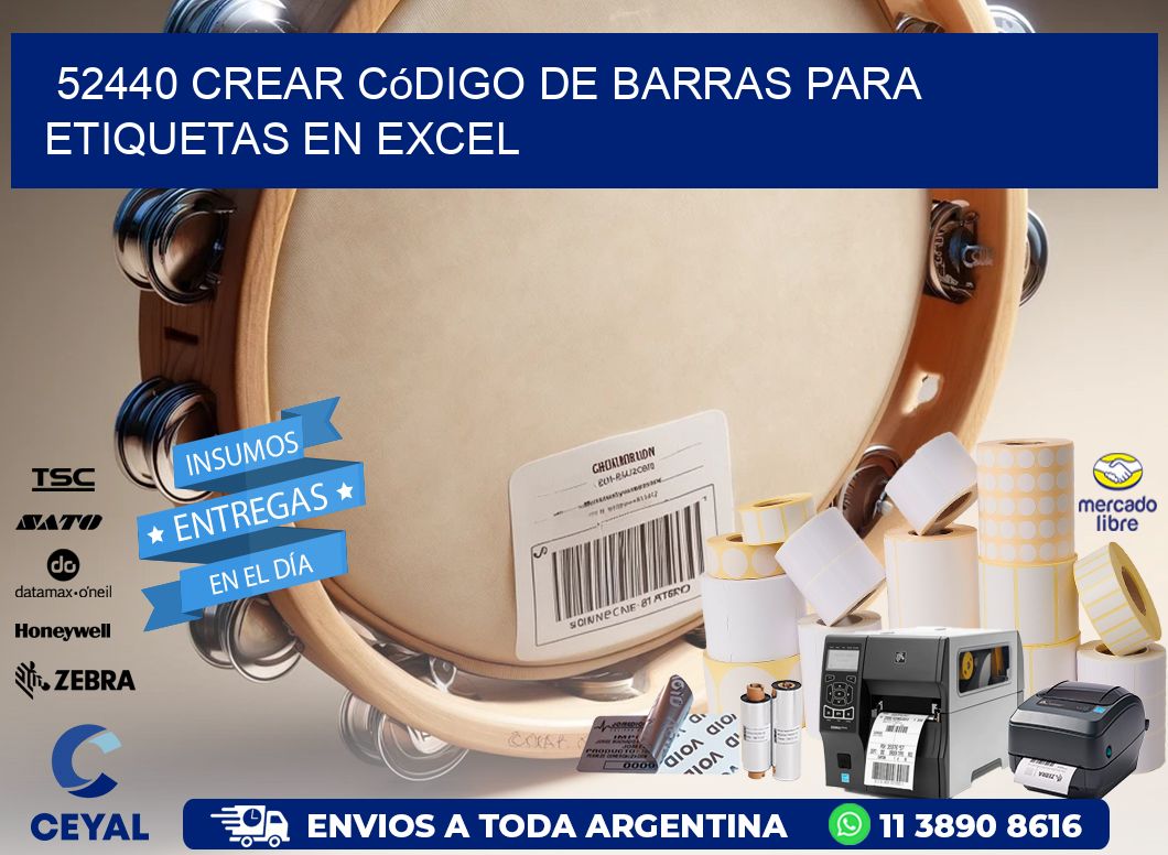 52440 Crear código de barras para etiquetas en Excel