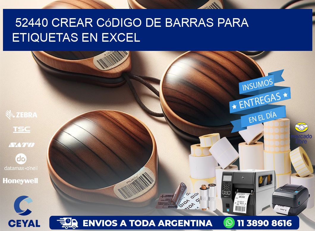 52440 Crear código de barras para etiquetas en Excel