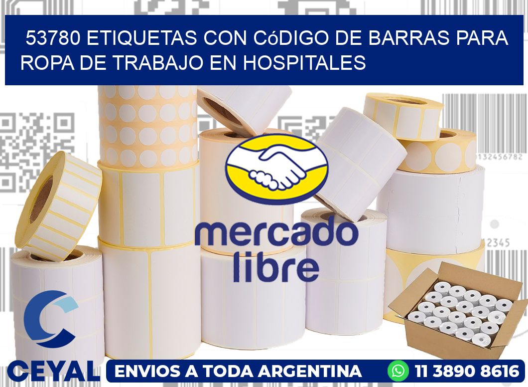 53780 Etiquetas con código de barras para ropa de trabajo en hospitales