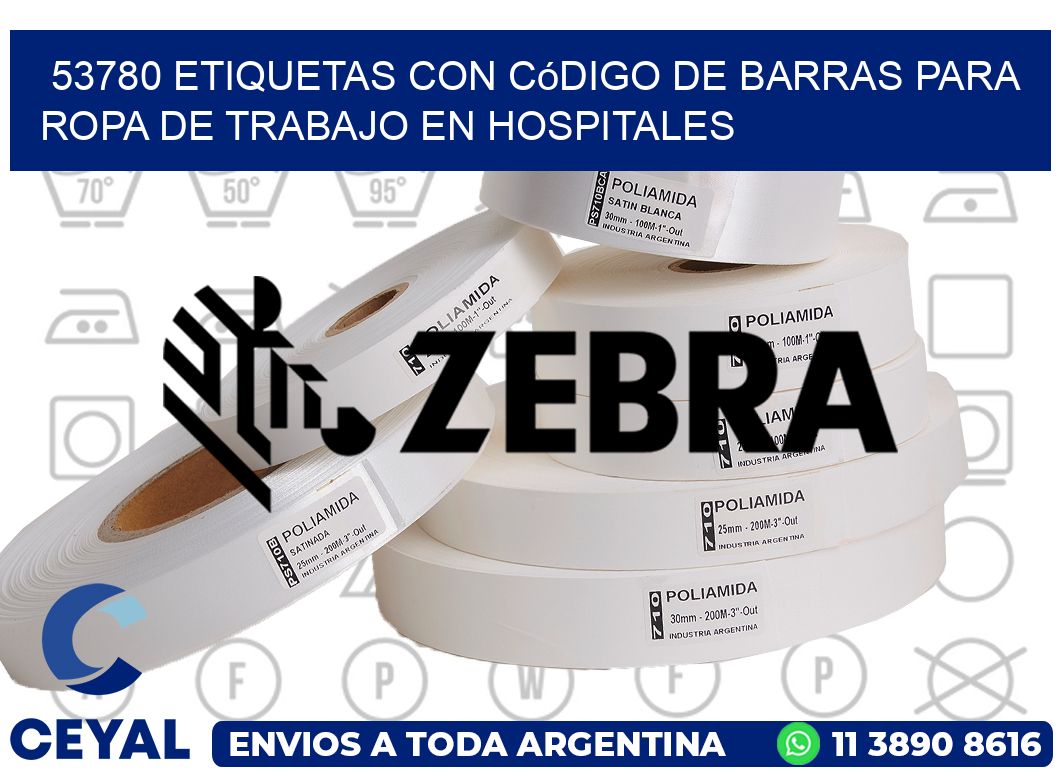 53780 Etiquetas con código de barras para ropa de trabajo en hospitales