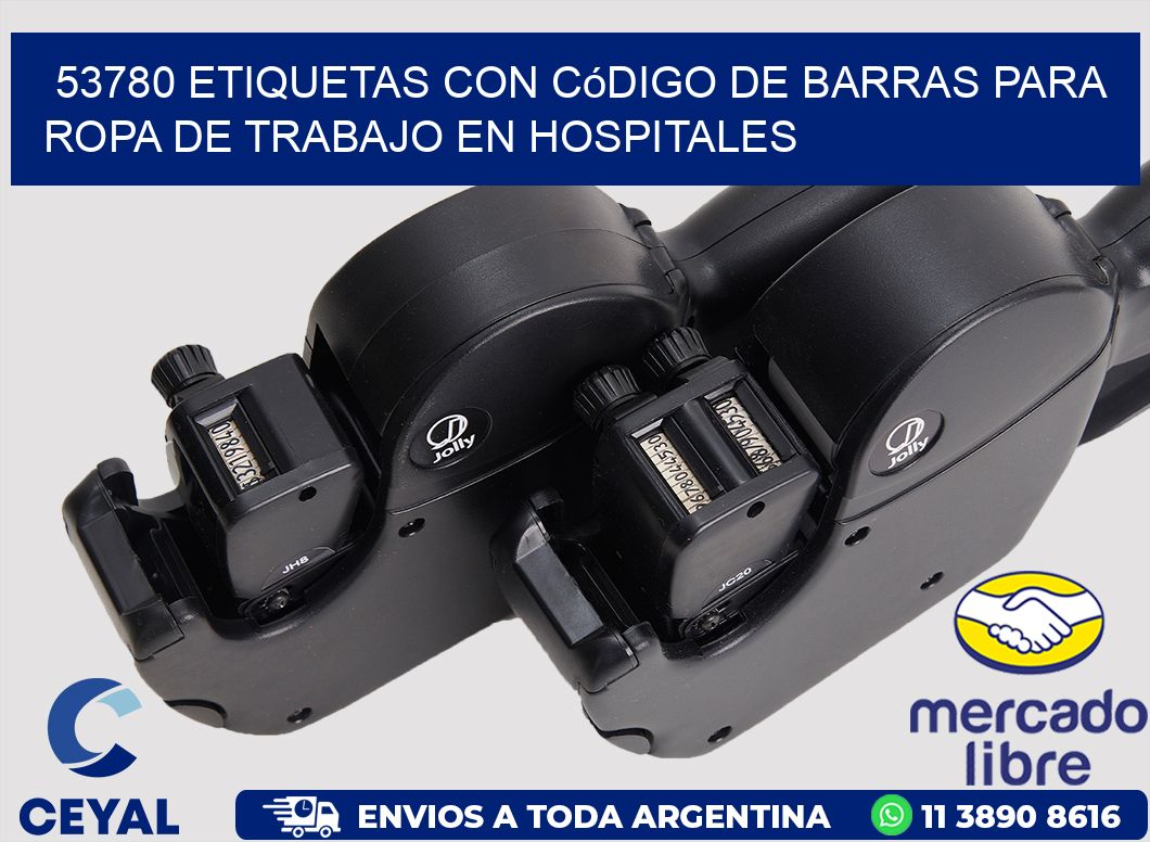 53780 Etiquetas con código de barras para ropa de trabajo en hospitales