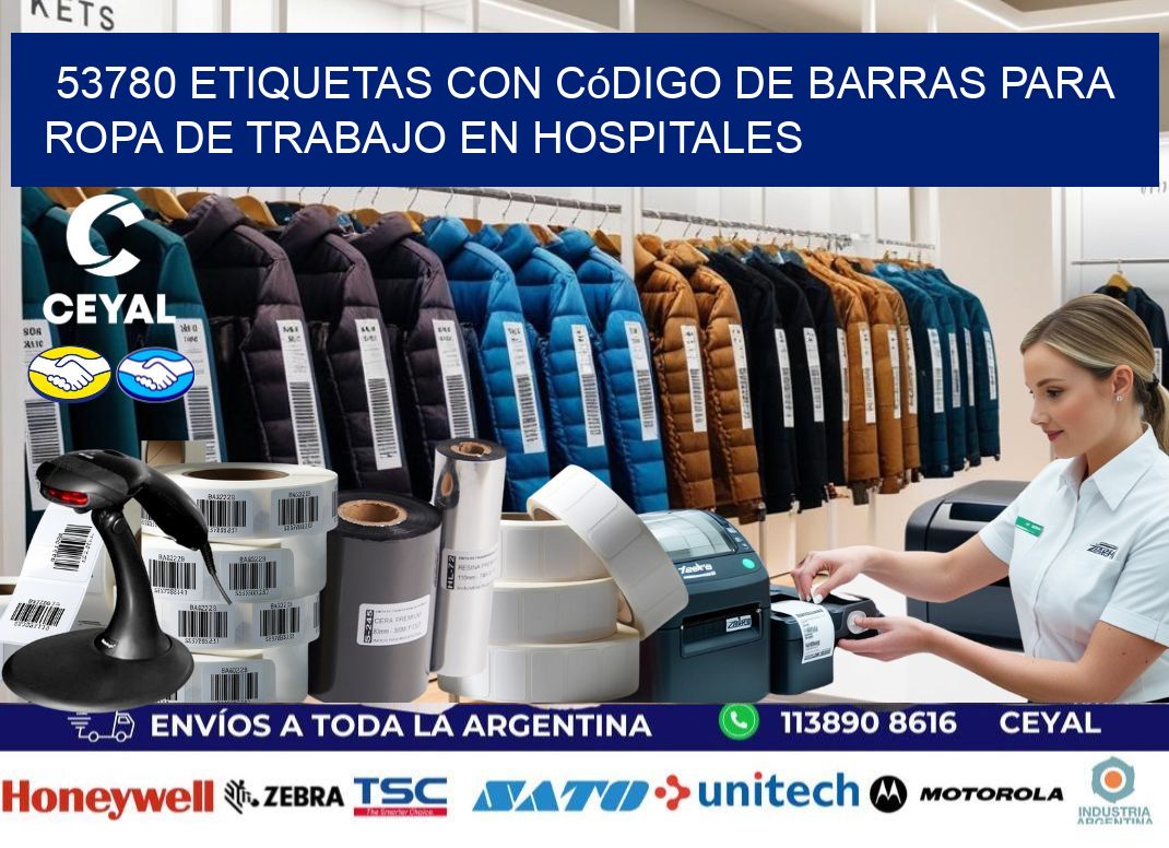 53780 Etiquetas con código de barras para ropa de trabajo en hospitales
