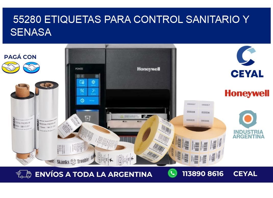 55280 etiquetas para control sanitario y SENASA