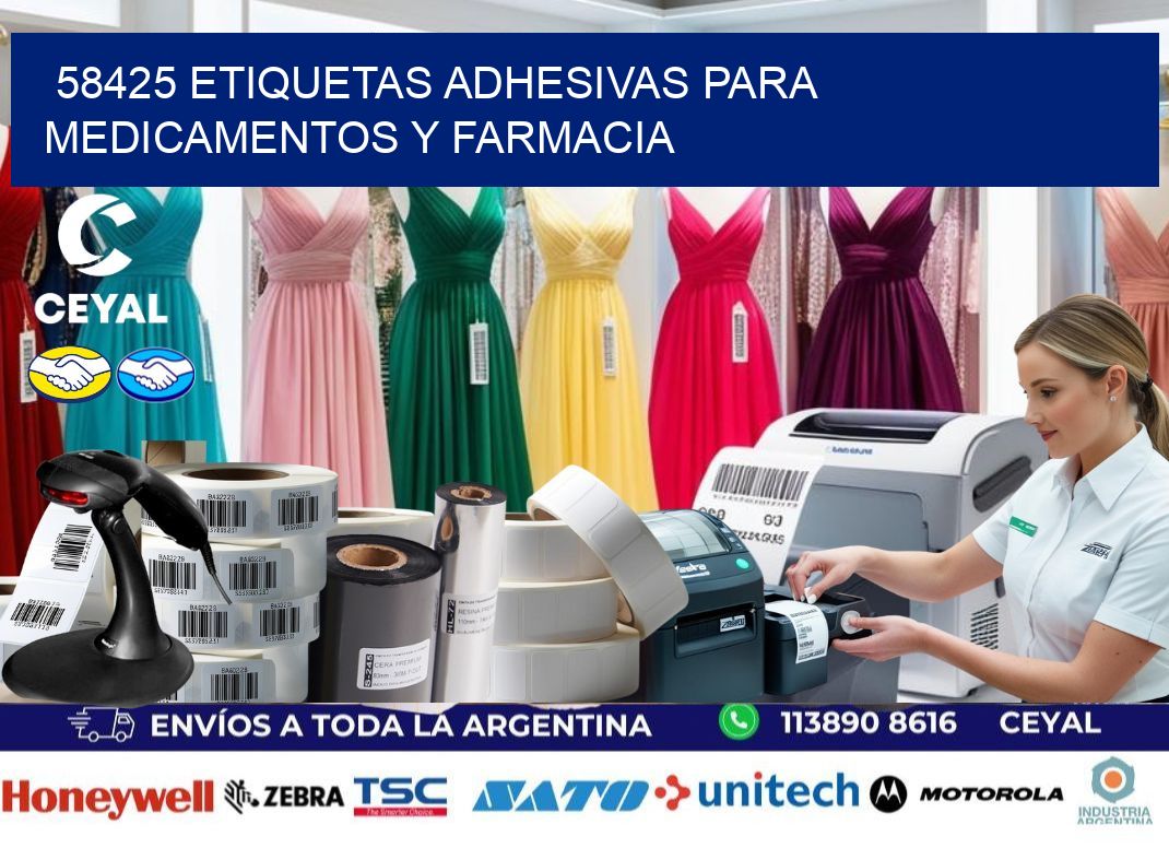 58425 Etiquetas adhesivas para medicamentos y farmacia