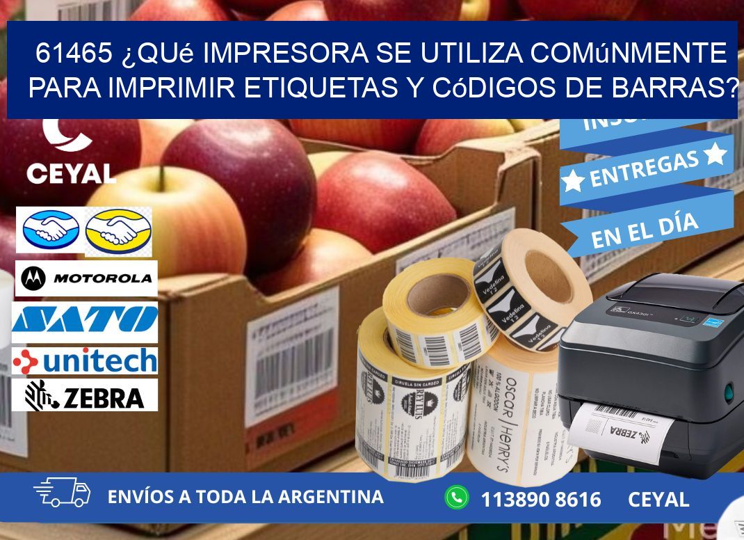 61465 ¿Qué impresora se utiliza comúnmente para imprimir etiquetas y códigos de barras?