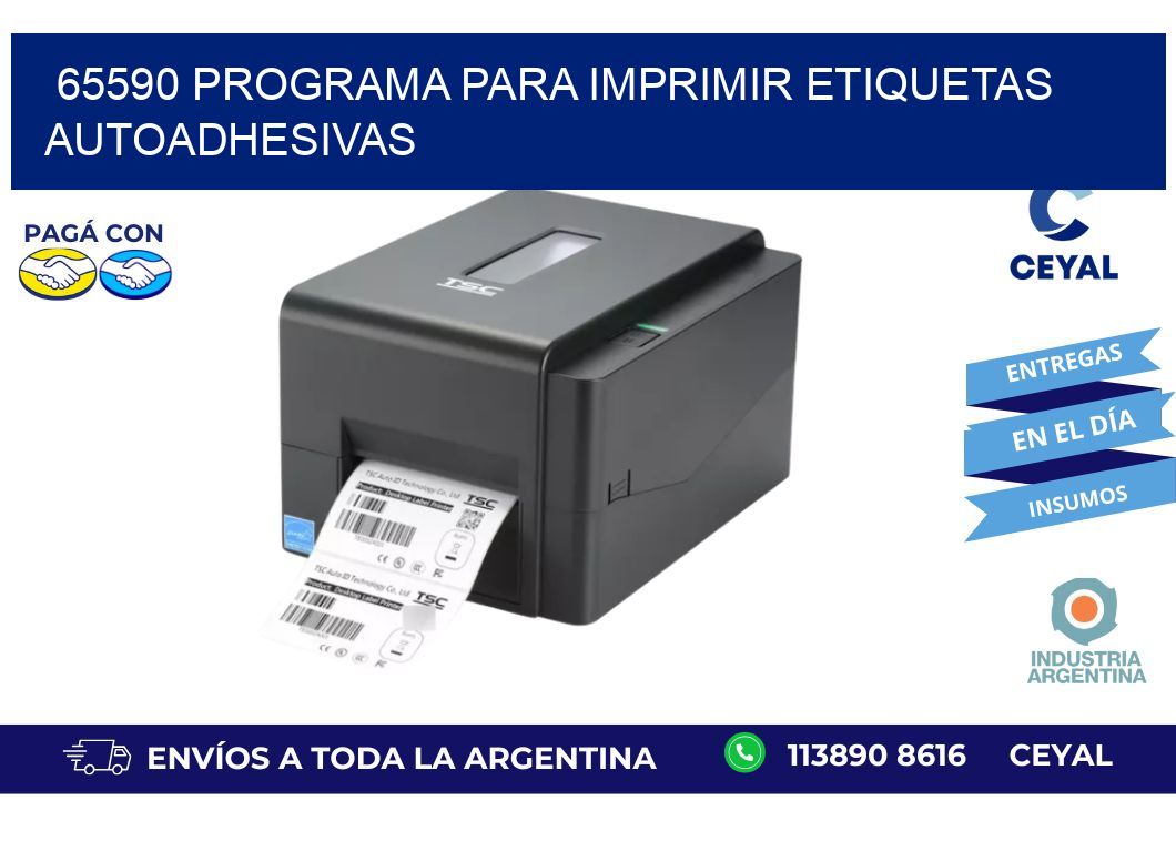 65590 Programa para imprimir etiquetas autoadhesivas