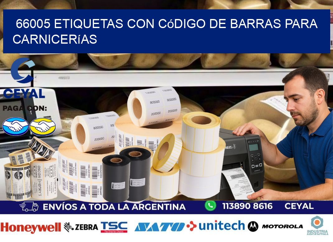 66005 etiquetas con código de barras para carnicerías