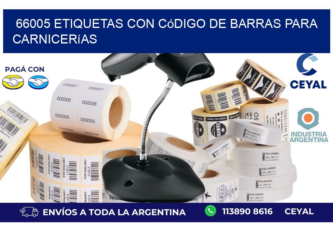 66005 etiquetas con código de barras para carnicerías