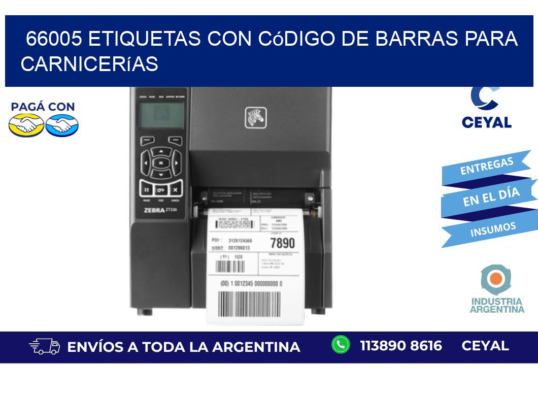 66005 etiquetas con código de barras para carnicerías