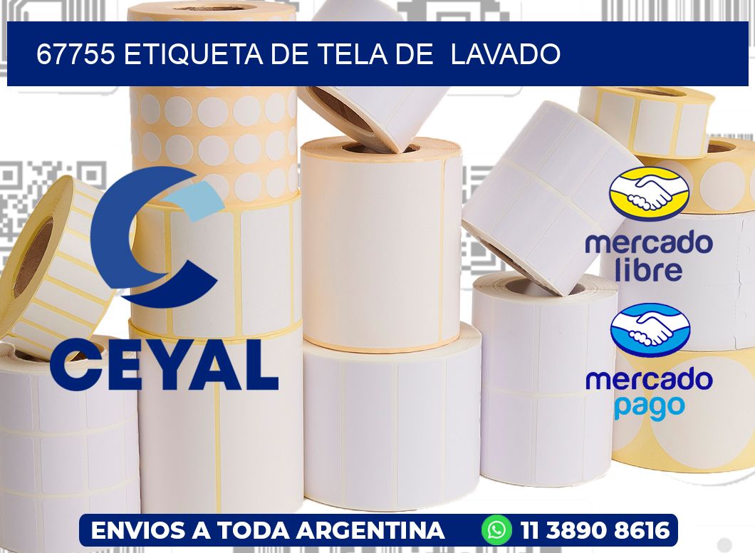 67755 etiqueta de tela de lavado