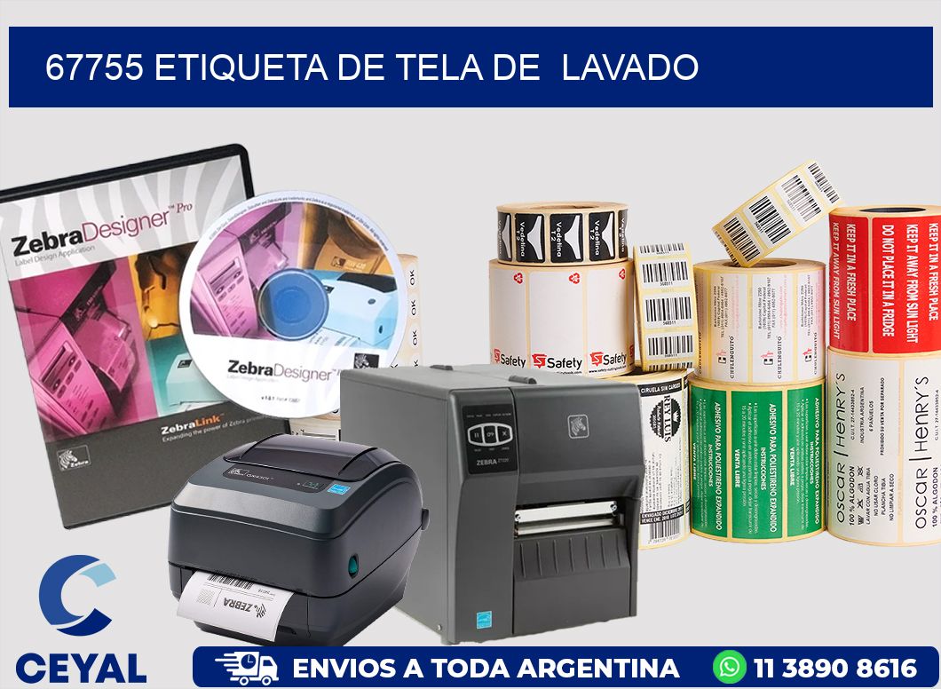67755 etiqueta de tela de lavado