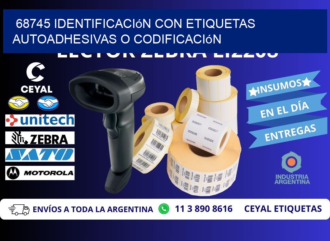 68745 identificación con etiquetas autoadhesivas o codificación