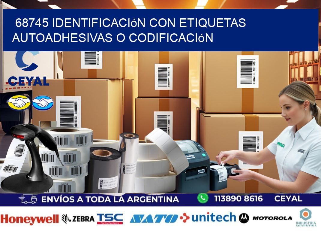 68745 identificación con etiquetas autoadhesivas o codificación