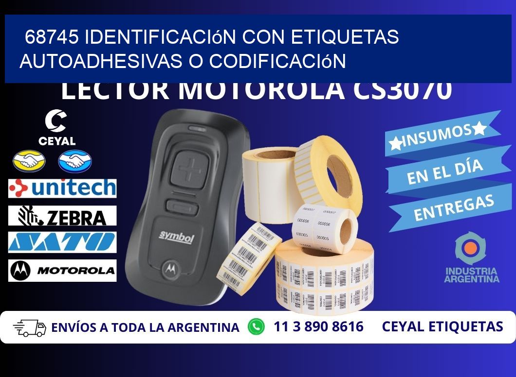 68745 identificación con etiquetas autoadhesivas o codificación