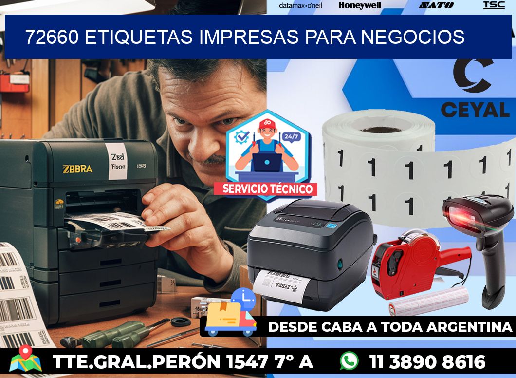 72660 etiquetas impresas para negocios