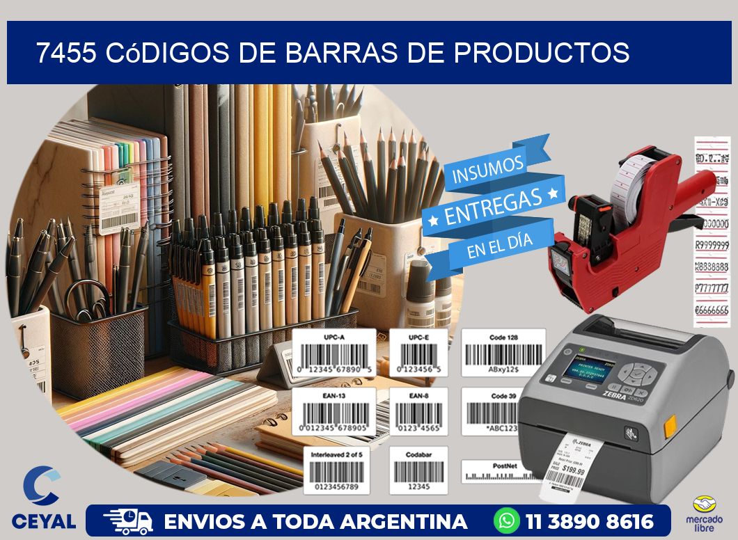 7455 Códigos de barras de productos