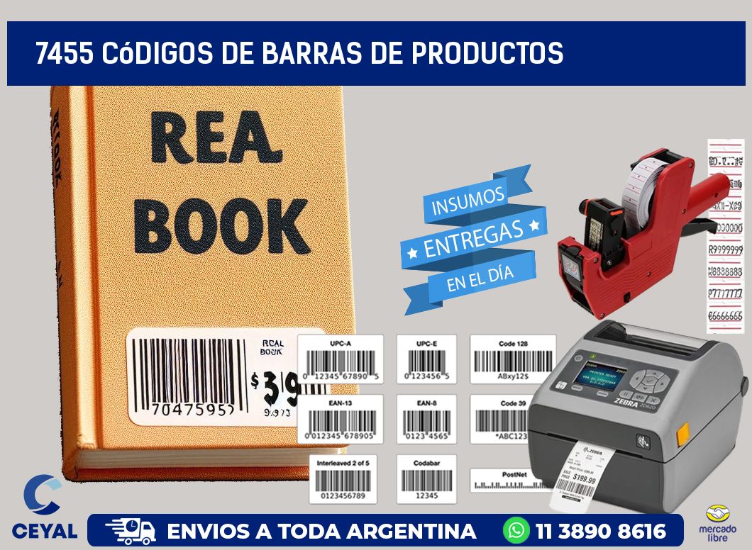 7455 Códigos de barras de productos